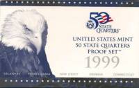(1999s, 5 монет по 25 центов) Набор монет США 1999 год "Штаты" Годовой набор  PROOF Буклет незн повр
